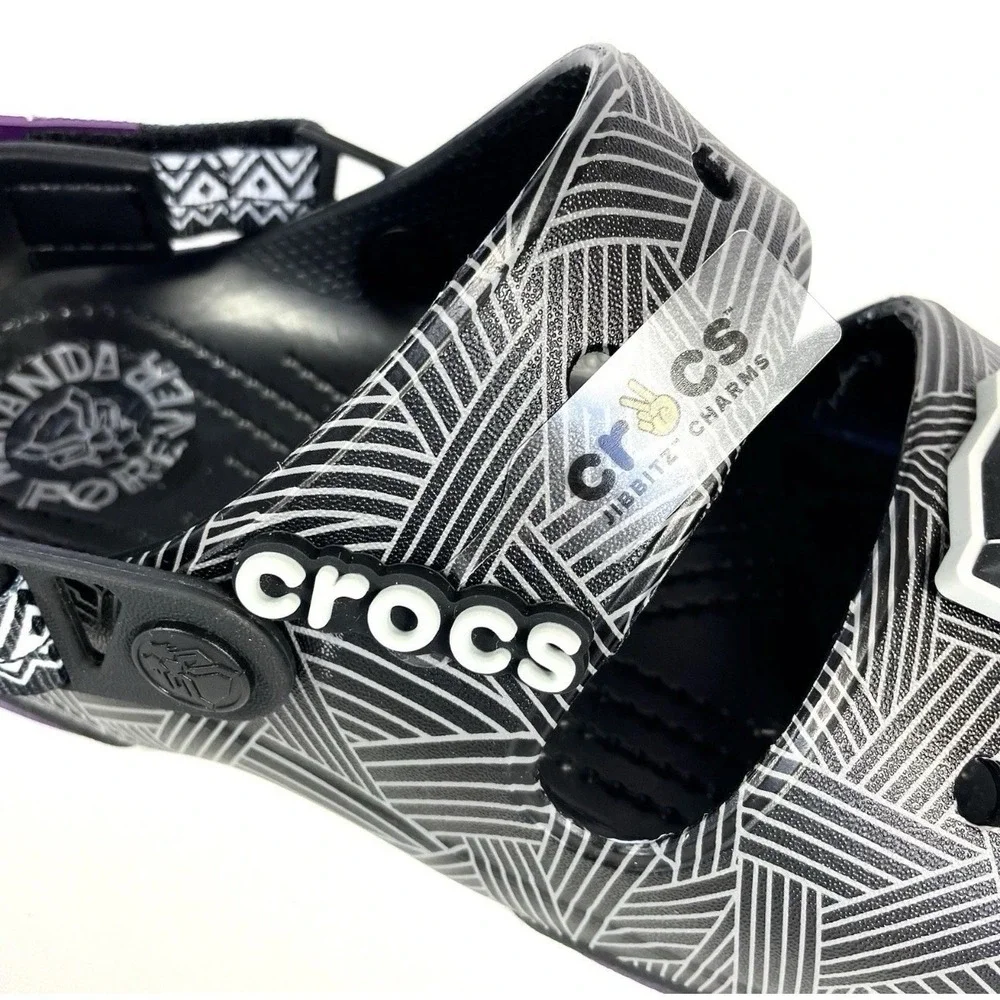 Crocs x Marvel‎ Black Panther Wakanda Forever Sandals NWT Mens 6 Womens 8